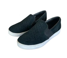 VIONIC Kani Women's Size 6/EU 37 Black Suede Slip-On Perforated Sneakers Shoes