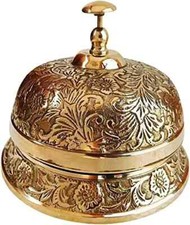 Hotel Service Vintage Ornate Reception CounterTable Desk Bell Antique Brass B12