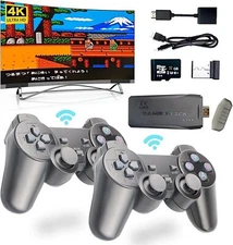 4K 2.4G Wireless HD TV Video Game Console 10000+ Built-in Games with 2 Joystic