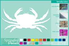 CRAB Silhouette #1 cut vinyl decal car truck window sticker Blue Crab Crabbing