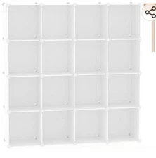 C&AHOME Cube Storage Organizer, 16-Cube Shelves Units, Closet Cabinet, DIY Plast