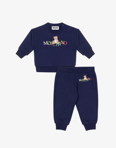 MOSCHINO BABY Unisex Navy Teddy Logo Sweatsuit Tracksuit Set 9-12M 18-24M