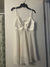Victoria s Secret White Satin Lingerie Slip Babydoll Dress Small