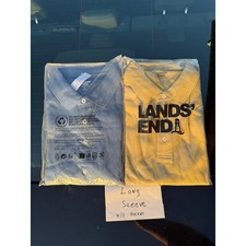 2 Pack Lands' End Supima Cotton Long Sleeve Polo   Men's XL Casual Wear, Olive