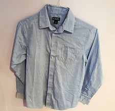 Chaps Boys Solid Blue Formal Dress Shirt Long Sleeve Button-Up Collared 16