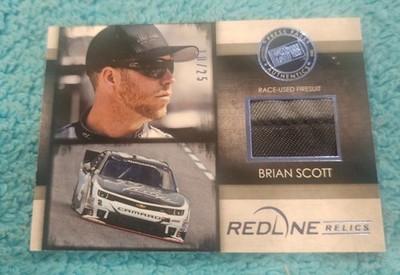 2014 Press Pass Redline Brian Scott #RR-BS Redline Relics Blue 10/25