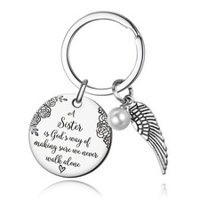 UOIPENGYI Sister Keychain - A is God's Way of Making Sure 30MM, Silver