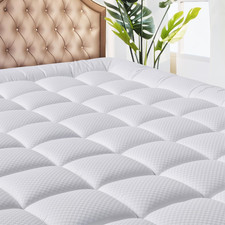 Queen Size Mattress Pad - Cooling Breathable Mattress Topper, Quilted Fitted Mat