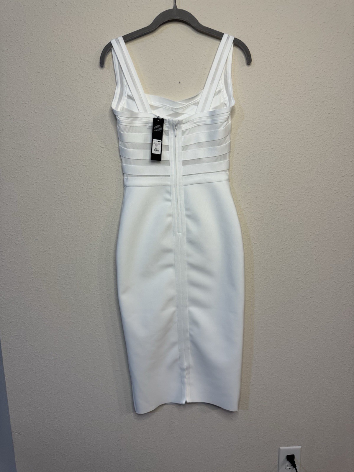 NEW Fashion Nova Paige Body Sculpt Off Shoulder White Midi Dress Size S Bandage