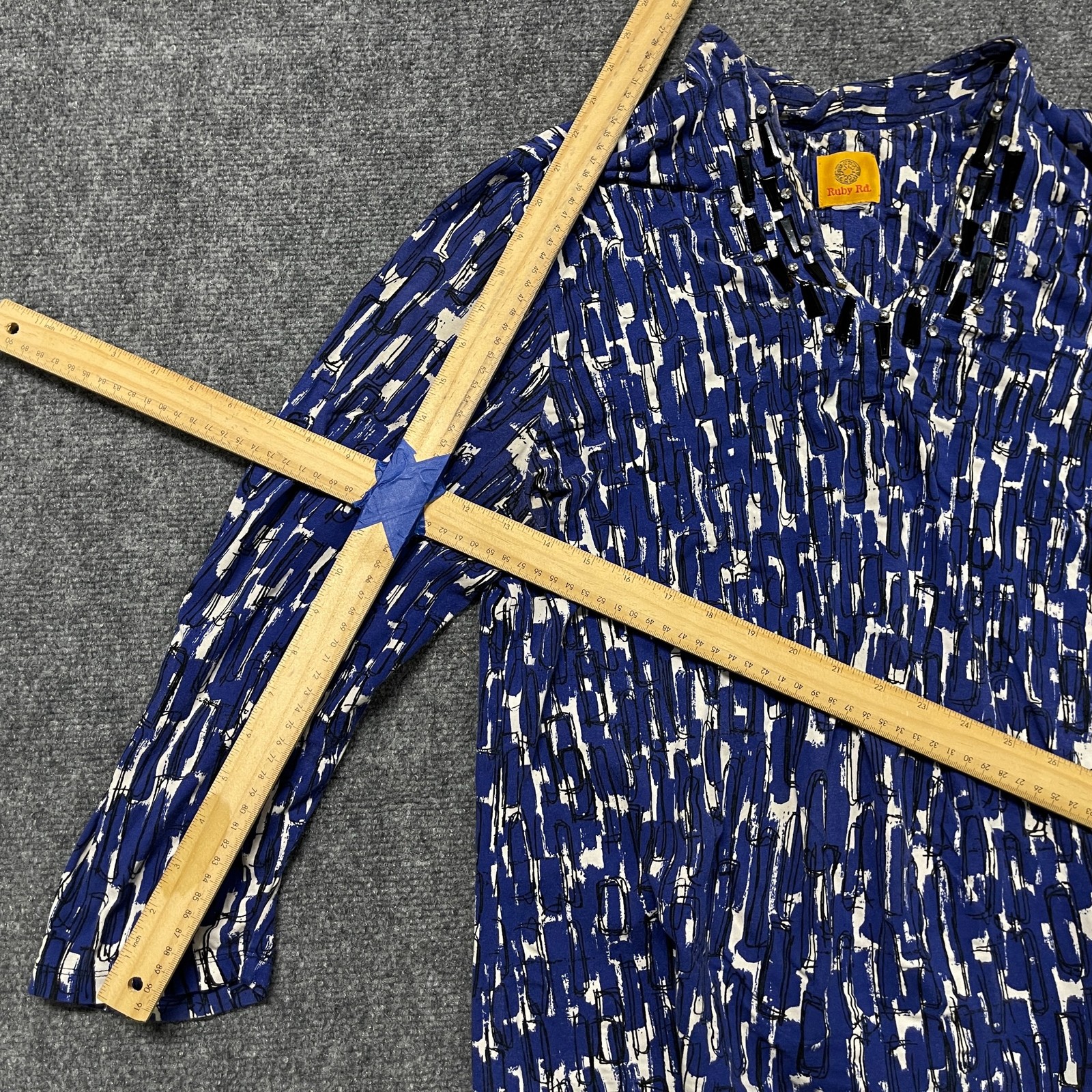 Ruby Rd. Blouse Top Womens Multicolor Geometric S… - image 3