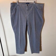 Talbots Slim Ankle Corduroy Pants Women 24W Grey