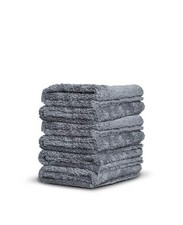 Adam's Borderless Grey Microfiber Towel 6pk - Premium Ultra Soft Pack of 6