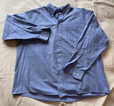 Arrow Dover Oxford Shirt Men s 2XL Blue Button Down Cotton Blend Made in USA