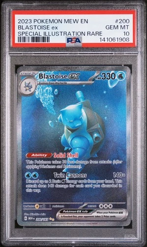 2023 POKEMON MEW EN-151 SPECIAL ILLUSTRATION RARE #200 BLASTOISE EX PSA 10