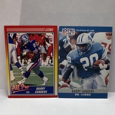 Score Pro Set NFL 1989 Barry Sanders Detroit Lions All Pro 2 Card Lot