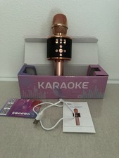 BONAOK Wireless Bluetooth Karaoke Microphone, 3-in-1 Portable Handheld Mic Gold