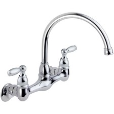 Wall Mount Kitchen Faucet, 2-Handle Chrome P299305LF