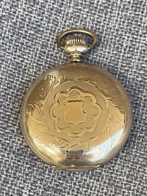 1904 Elgin Grade 320 Model 2 7J 0s Gold Filled Ornate Hunter Pocket Watch Runs