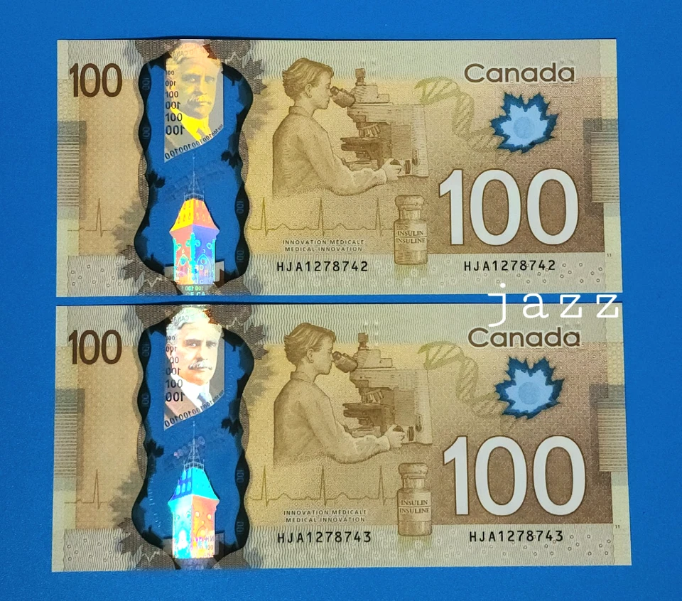 Canada Banknote 2011 $100 Canadian Dollar Bill Polymer P110d Lane & Macklem - Image 2 of 2