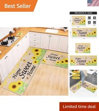 2 Pcs Kitchen Rugs Set Washable Kitchen Mats for Floor, Home, Sink, Bathroom ...