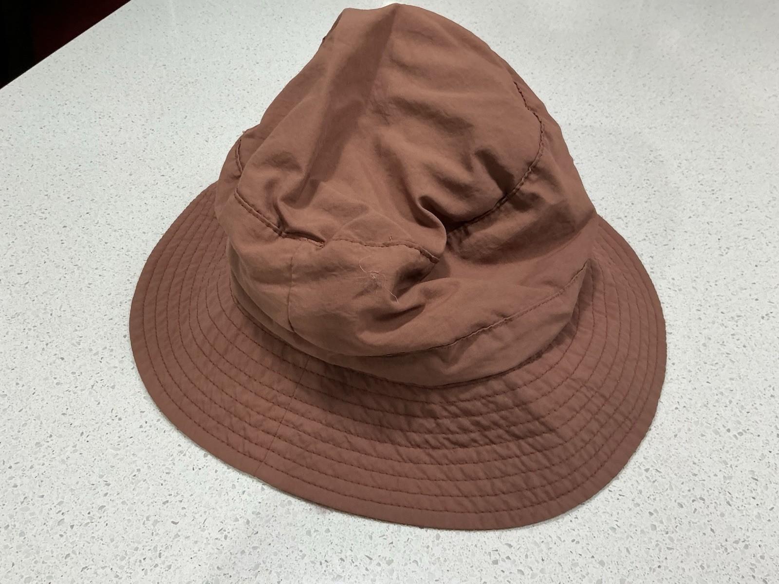 Unbranded Brown Packable Hat Solid Pattern One Si… - image 2