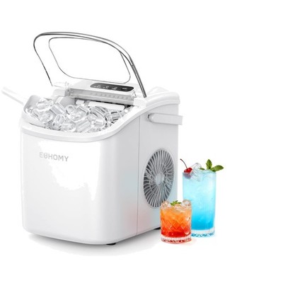 Luxury Countertop Ice Maker - 6 Min Ice Production & 26lbs Daily Capacity, White