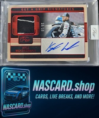 2025 Panini Turn Four #GGS-KWR Kyle Weatherman Get a Grip Signatures Red #10/10