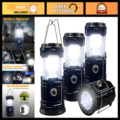 Collapsible Portable LED Camping Lanterns - Waterproof USB Rechargeable Light 4-