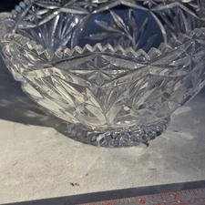 American Brilliant Sawtooth Rim Crystal Glass 6.25" Bowl 
