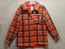 Cat  Jack Girls XL 14/16 Multicolor Fuzzy Fleece Button-Up Jacket Cozy Shacket