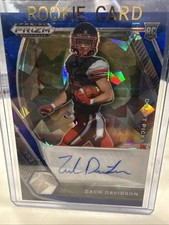 2021 Panini Prizm Draft Picks - Autographs Zach Davidson Blue Ice Prizm 