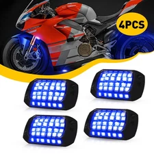 4X Blue LED Rock Light Pods Underbody Glow Lamp Offroad SUV Pickup Truck UTV EE