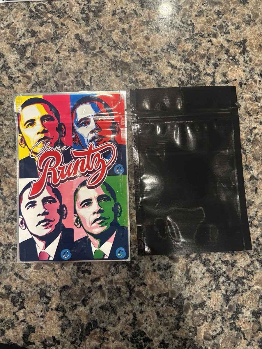 12 Pack Mixed Pack Barack Obama Runtz Mylar Bag Zip Seal Bags