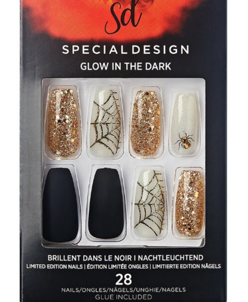 KISS GEL FANTASY SD 28 LONG HALLOWEEN FALSE NAILS Glue-On Nails FREAKY FRIDAY