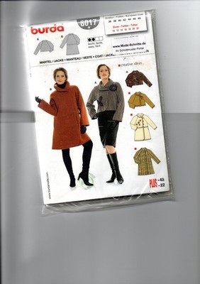Burda Schittmuster 8017 Mantel oder Jacke