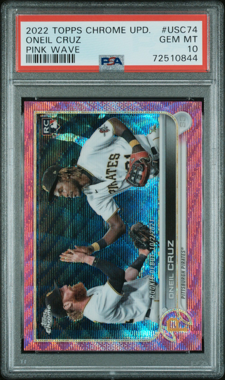 2022 Topps Chrome Update #USC74 Oneil Cruz Pink Wave PSA 10