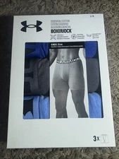 Under Armour Essential Cotton Boxerjock 3 Pack Underwear 6” Men’s Blue Large
