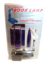 Millenium Book Lamp W/ Matching Keychain Flashlight W/ Power Adaptor / Xtra Bulb