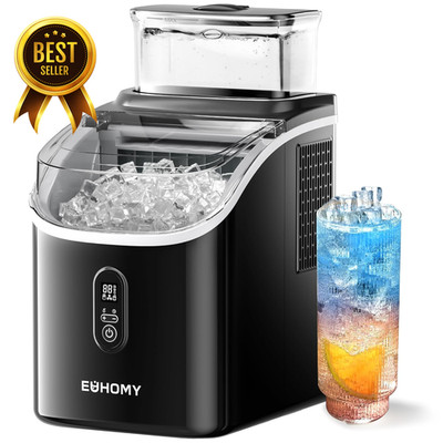 Ice Cube Maker Machine Countertop with External Water Tank 34 lbs Per Day 2 Wate