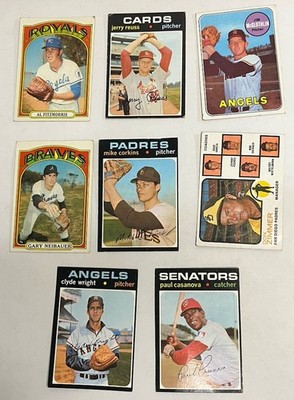 1971 Topps Baseball 8 Card Lot Vintage Reuss Zimmer Wright Casanova