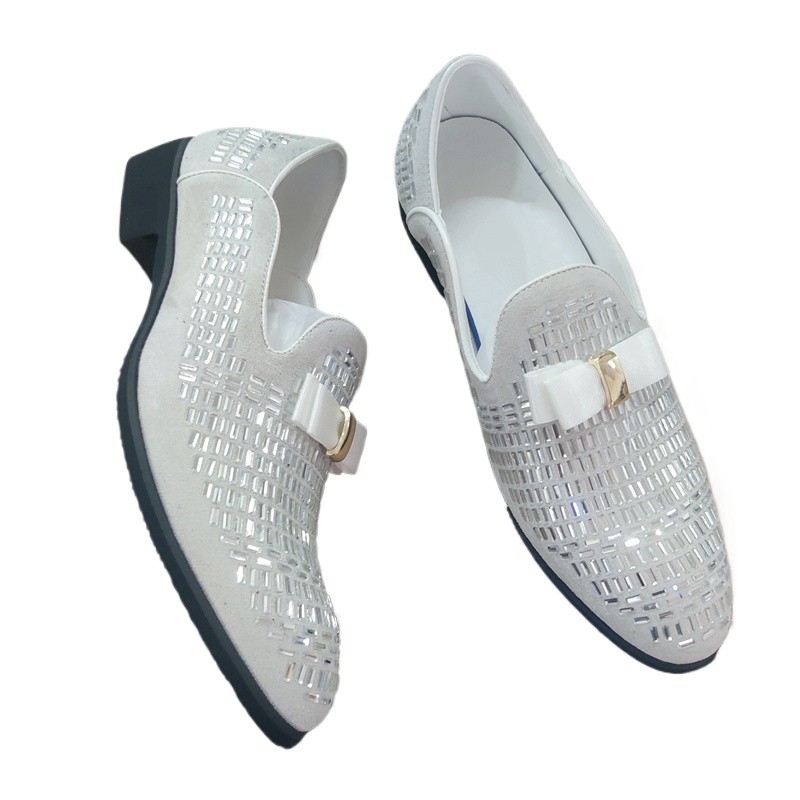 silver mens dress shoes Bolano Chainz Men's Oxford - Shiny Patent Modern Formal Dress Shoes for Men with Heel Chain - Designer Formal Shoes with Lace Tie (Gold/7.5) made materials Mens Silver Spike Rivets Loafers