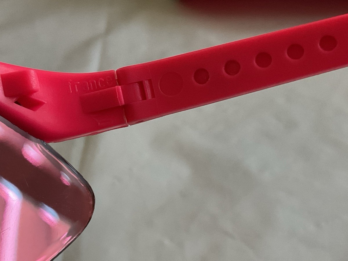 Bollé Microedge Sunglasses Vintage 1980s Hot Neon Pink Blade Mirrored Lens, Rare BOLLE MICROEDGE - Vintage Sport Sunglasses for sale main image 4