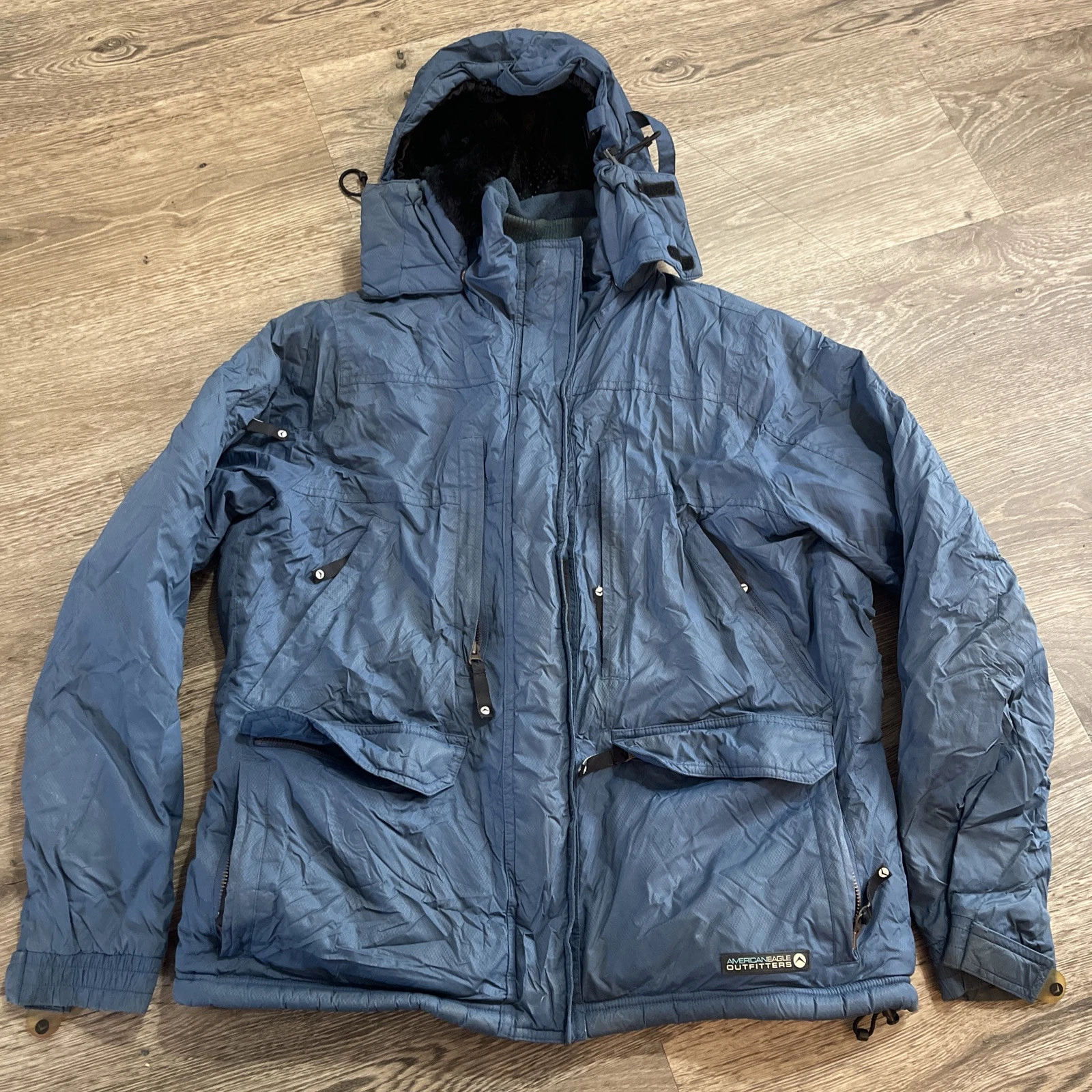 American Eagle Outfitters Thermolife Plus Winter Jacket Size Medium Blue Hooded