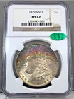 1879-S U.S. $1 Morgan Silver Dollar NGC MS62 CAC ~ Rainbow Toned TONER