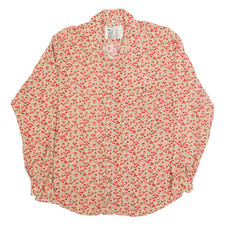 Camicia Vintage SPACE DEPARTMENT Da Uomo Beige A Fiori Anni '90 Maniche Lunghe L