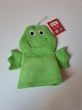 Kidgets Baby Green Frog Puppet Bath Mitt Wash Cloth Unisex New With Tag