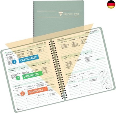 Planner Pad Spiralbindung, Oktober 2024   September 2025, 17,6 x 21,6 cm, m