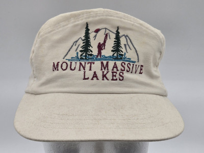 Mount Massive Lakes Vintage Hat Off White SCI 100% Cotton Ski Country Imports
