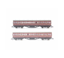 2 x Graham Farish N Gauge LMS Maroon Coaches