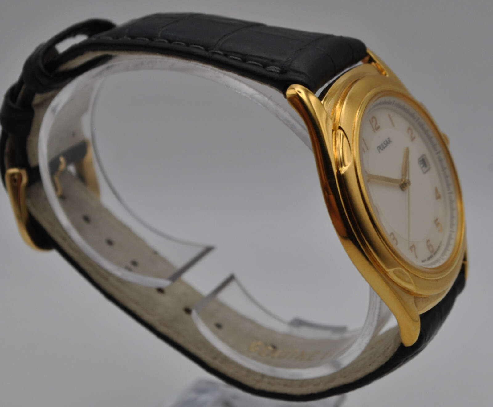 Pulsar gents gold plated quartz new old stock watch image 9